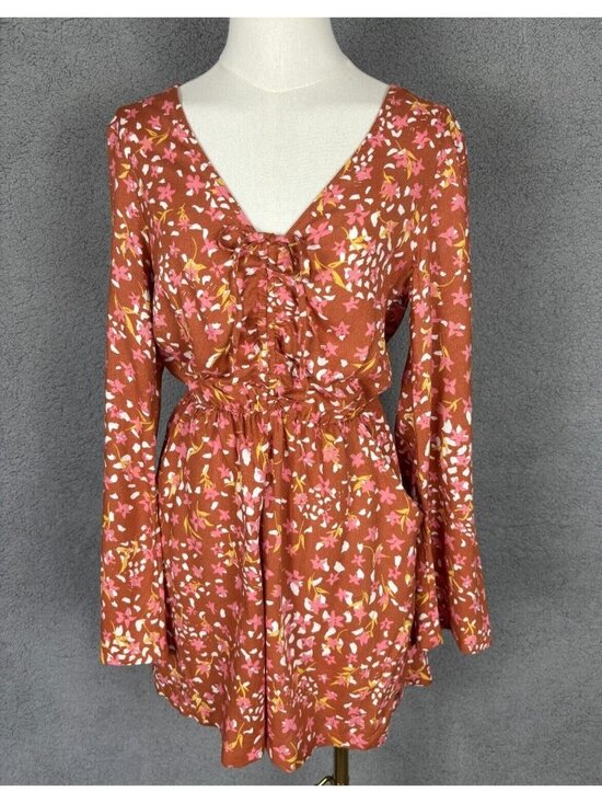 Roxy Pants - Roxy Women's Spirit Awakes Floral Print Long Sleeve Romper XS Multicolor NWOTs